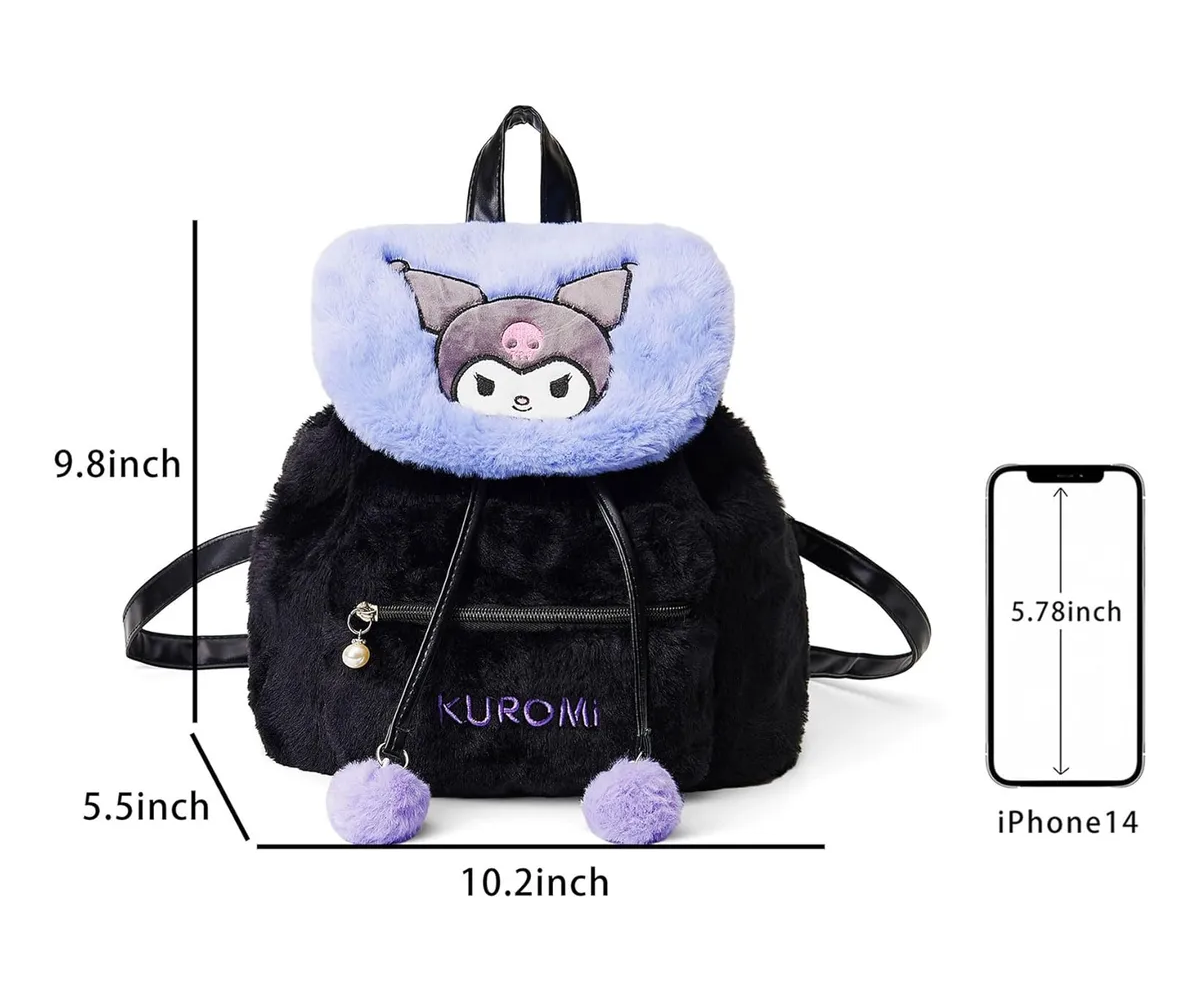 Foto 5 | Mochila  Lab.g Felpa Kuromi Negro Morado