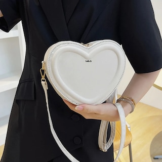 Foto 4 | Bolso Bandolera Forma Corazón Lab.g Blanco