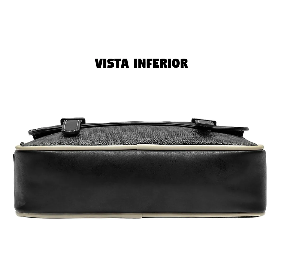 Foto 5 | Bolso Belug  De Hombro A Cuadros Negro Caudros Linea Beige