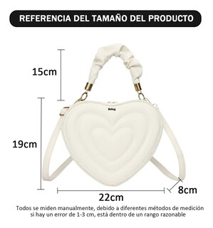Foto 2 | Bolso Forma De Corazón Belug Blanco