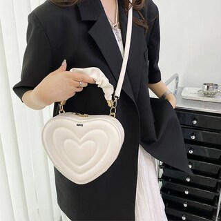 Foto 4 | Bolso Forma De Corazón Belug Blanco