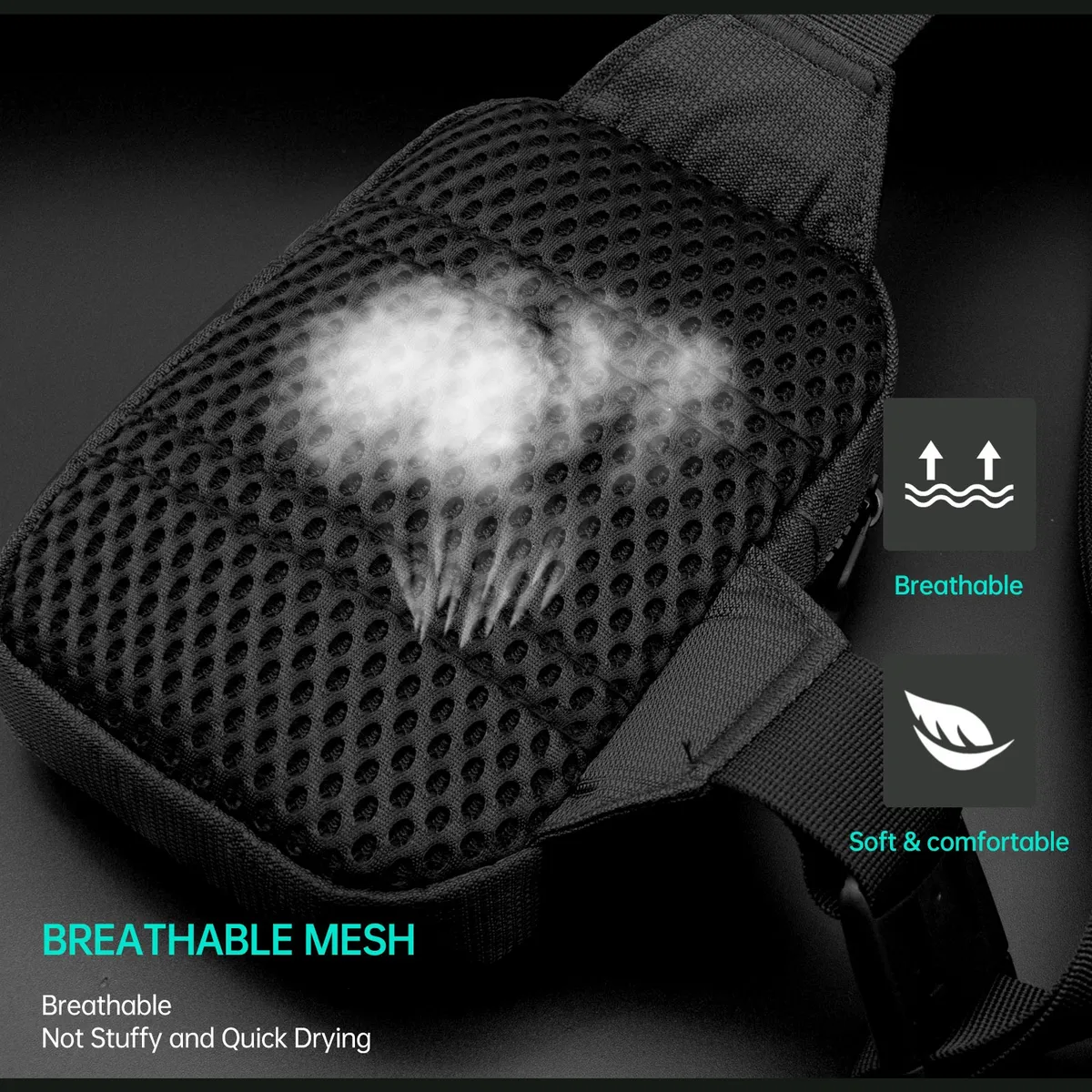 Foto 5 pulgar | Bolsa De Pecho Belug  Impermeable Moda Calidad Negro