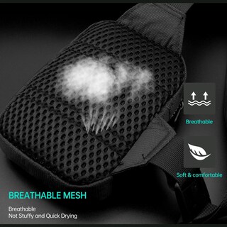 Foto 4 | Bolsa De Pecho Belug Impermeable Moda Calidad Negro