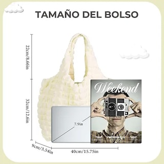 Foto 3 | Bolso Hombro Xtellar Bolsa Tote Mano Mujer Acolchada Cloud Burbujas