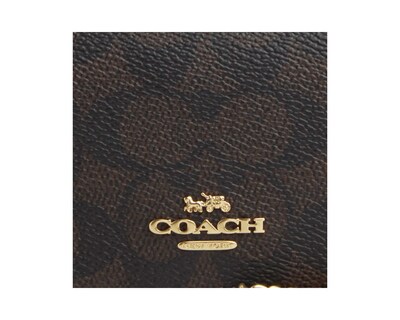 Foto 4 | Cartera Coach Mini Wallet On A Chain Signature Canvas Cz278 Color Café