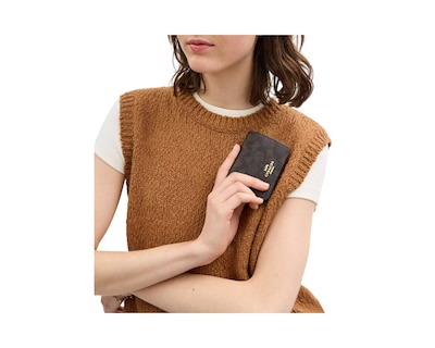Foto 6 | Cartera Coach Mini Wallet On A Chain Signature Canvas Cz278 Color Café