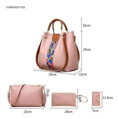 Foto 4 pulgar | Set 4 Bolsas  Xtellar Mujer Moda Dama Crossbody Cosmetiquera Correa