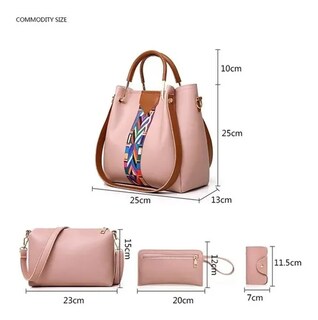 Foto 3 | Set 4 Bolsas Xtellar Mujer Moda Dama Crossbody Cosmetiquera Correa