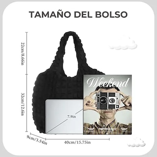 Foto 4 | Bolso Hombro Xtellar Bolsa Tote Mano Mujer Acolchada Cloud Burbujas