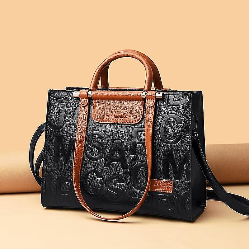 Foto 3 pulgar | Bolso De Mano Huoguo De Gran Capacidad  De Piel Retro  Para Mujer  Color Marrón - Venta Internacional.
