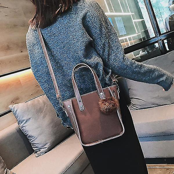 Foto 5 | Mochila Huoguo Bolso Tipo Bombonera De Piel Sintética Para Mujer  Color Rosa - Venta Internacional.