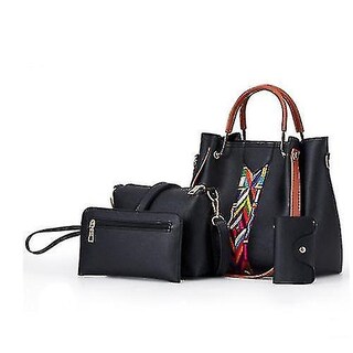 Foto 1 | Bolsos Huoguo Bolsos De Mujer De 4 Piezas De Piel Sintética Negra - Venta Internacional.