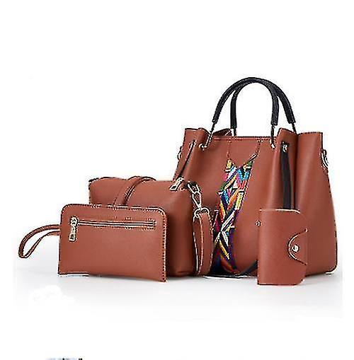 Foto 4 pulgar | Bolsos Huoguo Bolsos De Mujer De 4 Piezas De Piel Sintética Negra - Venta Internacional.