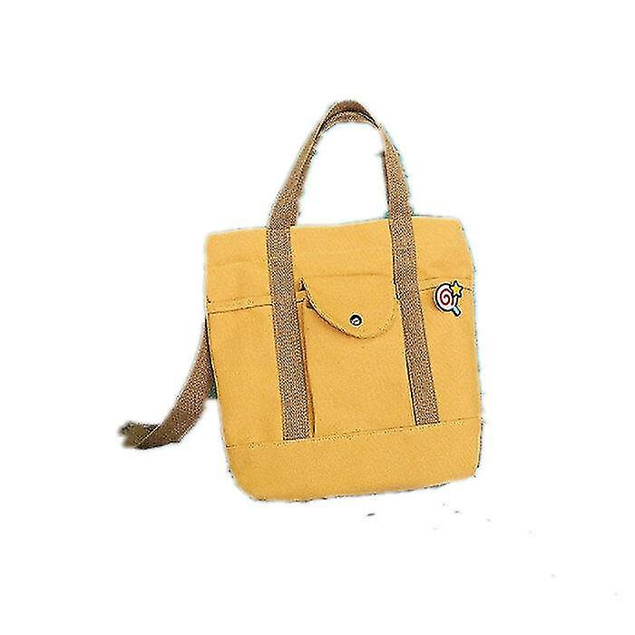 Foto 5 pulgar | Mochila De Lona De Gran Capacidad Para Mujer  Color Amarillo - Venta Internacional.