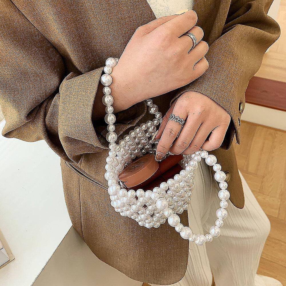 Foto 5 pulgar | Bolso Huoguo Minivestido Con Cuentas En Forma De Cubo Y Perlas Ahuecadas - Venta Internacional.