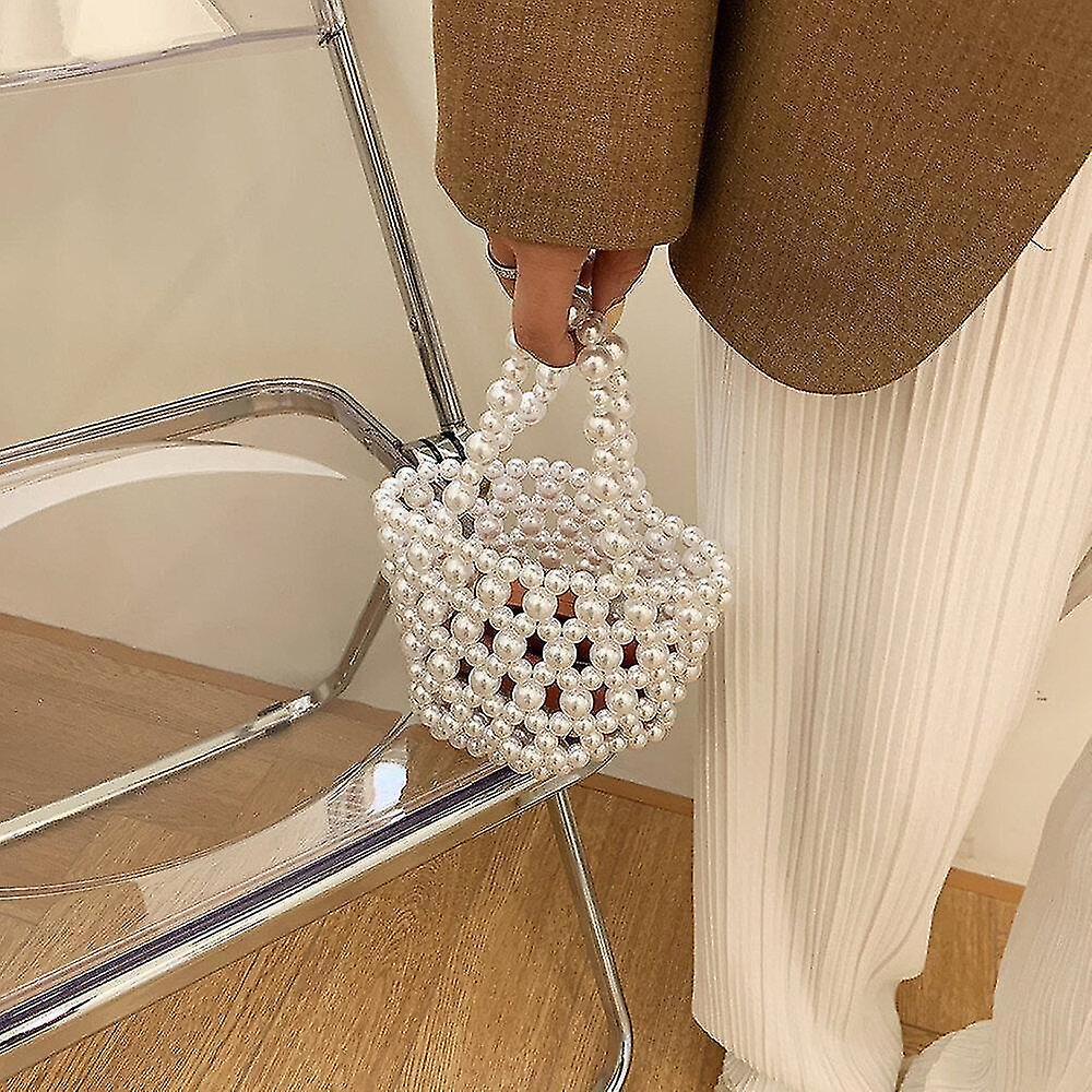 Foto 6 pulgar | Bolso Huoguo Minivestido Con Cuentas En Forma De Cubo Y Perlas Ahuecadas - Venta Internacional.