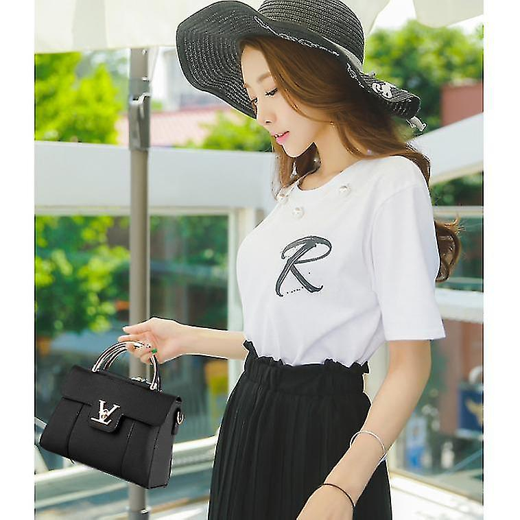 Foto 4 pulgar | Bolso De Mano Huoguo  Bolso De Mano De Piel De Lujo Para Mujer  Negro - Venta Internacional.