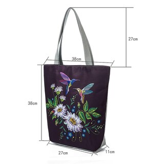Foto 2 | Bolso Huoguo National Wind Canvas Para Mujer - Venta Internacional.