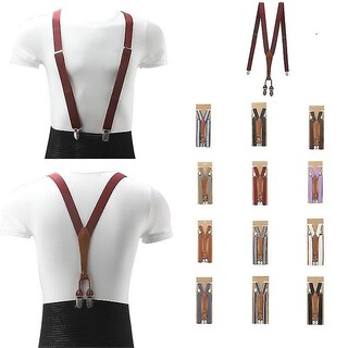 Foto 2 | Cinturón Huoguo Skinny Slim Basic Para Mujer Con Tirantes De Piel Marrón - Venta Internacional.