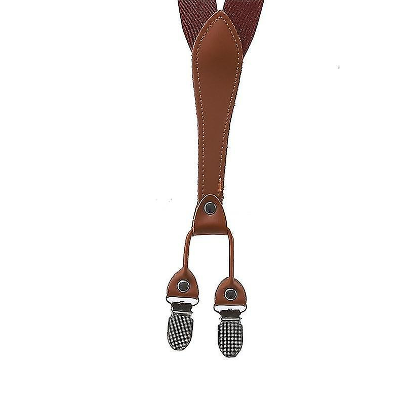 Foto 4 pulgar | Cinturón Huoguo Skinny Slim Basic Para Mujer Con Tirantes De Piel Marrón - Venta Internacional.