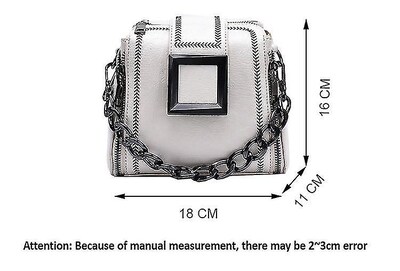 Foto 2 | Bolso De Mano Huoguo Retro Chains Hasp Bucket De Piel Sintética Blanco - Venta Internacional.