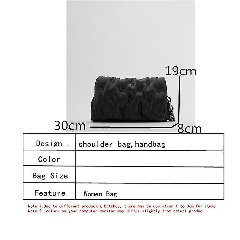 Foto 2 | Bolso De Mano Huoguo De Piel Sintética De Color Liso Con Cadena De Metal Negro - Venta Internacional.