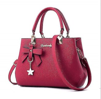 Foto 1 | Bolso De Mano Huoguo Para Mujer De Piel Sintética Con Hombros En Forma De Concha Color Rojo Vino - Venta Internacional