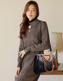 Foto 4 | Bolso De Mano Huoguo De Gran Capacidad De Piel Retro Para Mujer Color Marrón - Venta Internacional.
