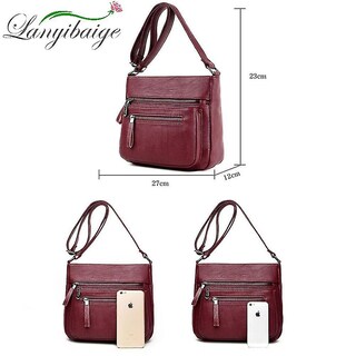 Foto 3 | Bolso Huoguo 23 Cm Moda Femenina Cuero De Lujo Rojo - Venta Internacional.