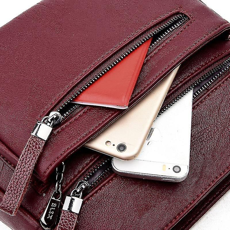 Foto 6 pulgar | Bolso Huoguo 23 Cm  Moda Femenina  Cuero De Lujo  Rojo - Venta Internacional.