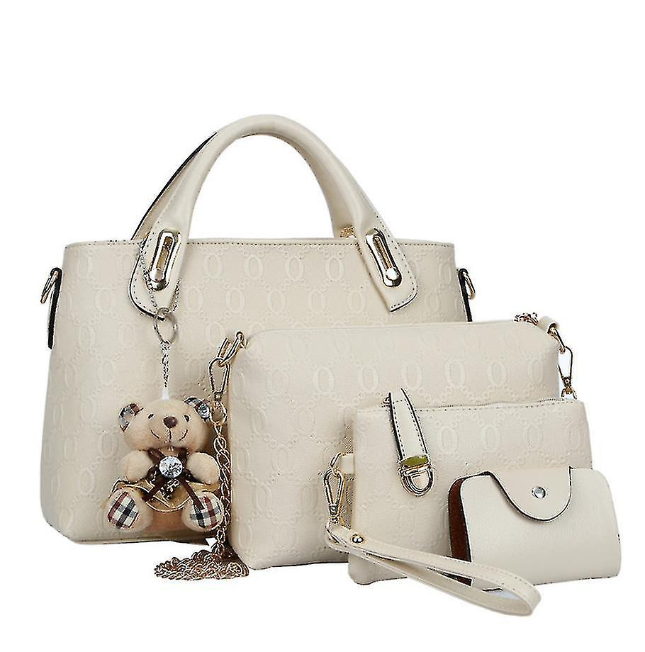 Foto 2 pulgar | Bolsos Huoguo  Bandolera Blanca Cremosa De 4 Piezas Para Mujer - Venta Internacional.