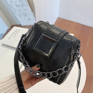 Foto 1 | Bolso De Mano Huoguo Retro Chains Hasp Bucket De Piel Sintética Negro - Venta Internacional.