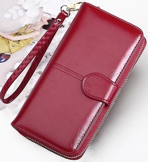 Foto 2 | Bolsos Huoguo Carteras De Piel Para Mujer Rojas 19 X 10 X 3 Cm - Venta Internacional.
