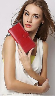 Foto 4 | Bolsos Huoguo Carteras De Piel Para Mujer Rojas 19 X 10 X 3 Cm - Venta Internacional.