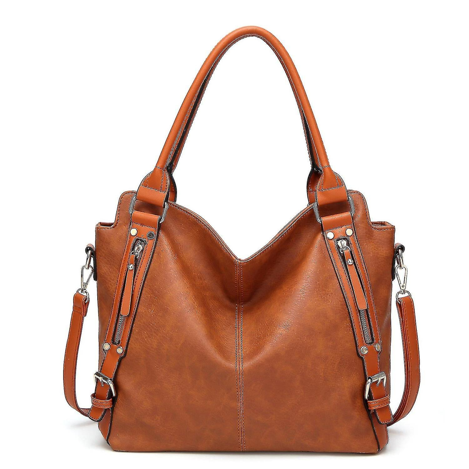 Foto 3 pulgar | Bolso Huoguo Vintage Tote Para Mujer De Piel Sintética Marrón - Venta Internacional.