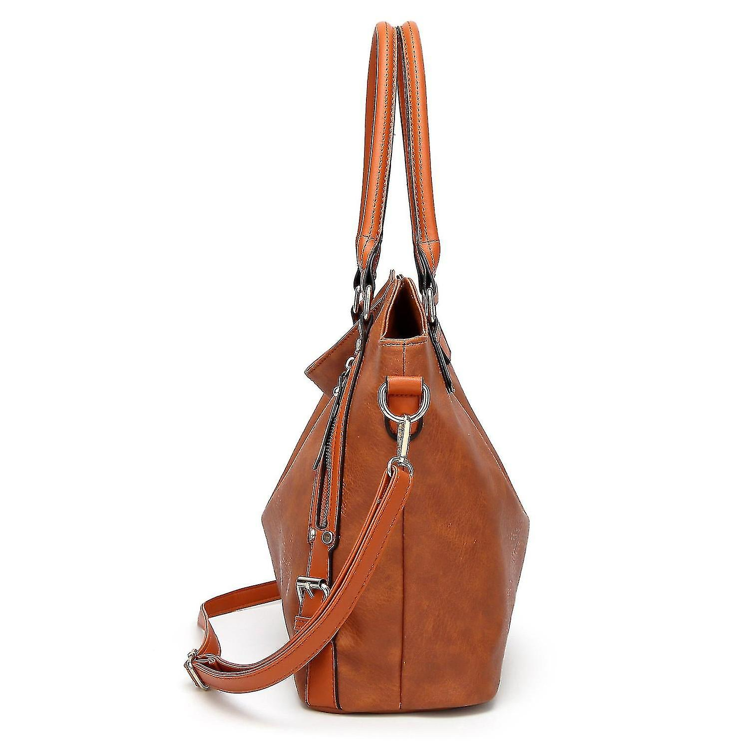 Foto 6 pulgar | Bolso Huoguo Vintage Tote Para Mujer De Piel Sintética Marrón - Venta Internacional.