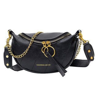 Foto 1 | Bolso De Hombro Huoguo Unisex Moderno De Piel Con Doble Cremallera - Venta Internacional.