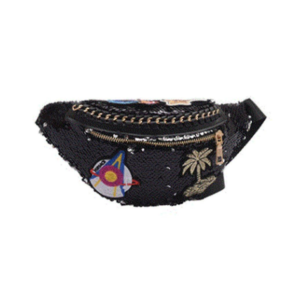 Foto 2 pulgar | Fanny Pack Huoguo Con Estampado Vegetal De Lentejuelas Para Mujer - Venta Internacional.