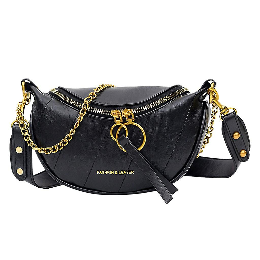 Foto 2 pulgar | Bolso De Hombro Huoguo  Unisex  Moderno  De Piel Con Doble Cremallera - Venta Internacional.