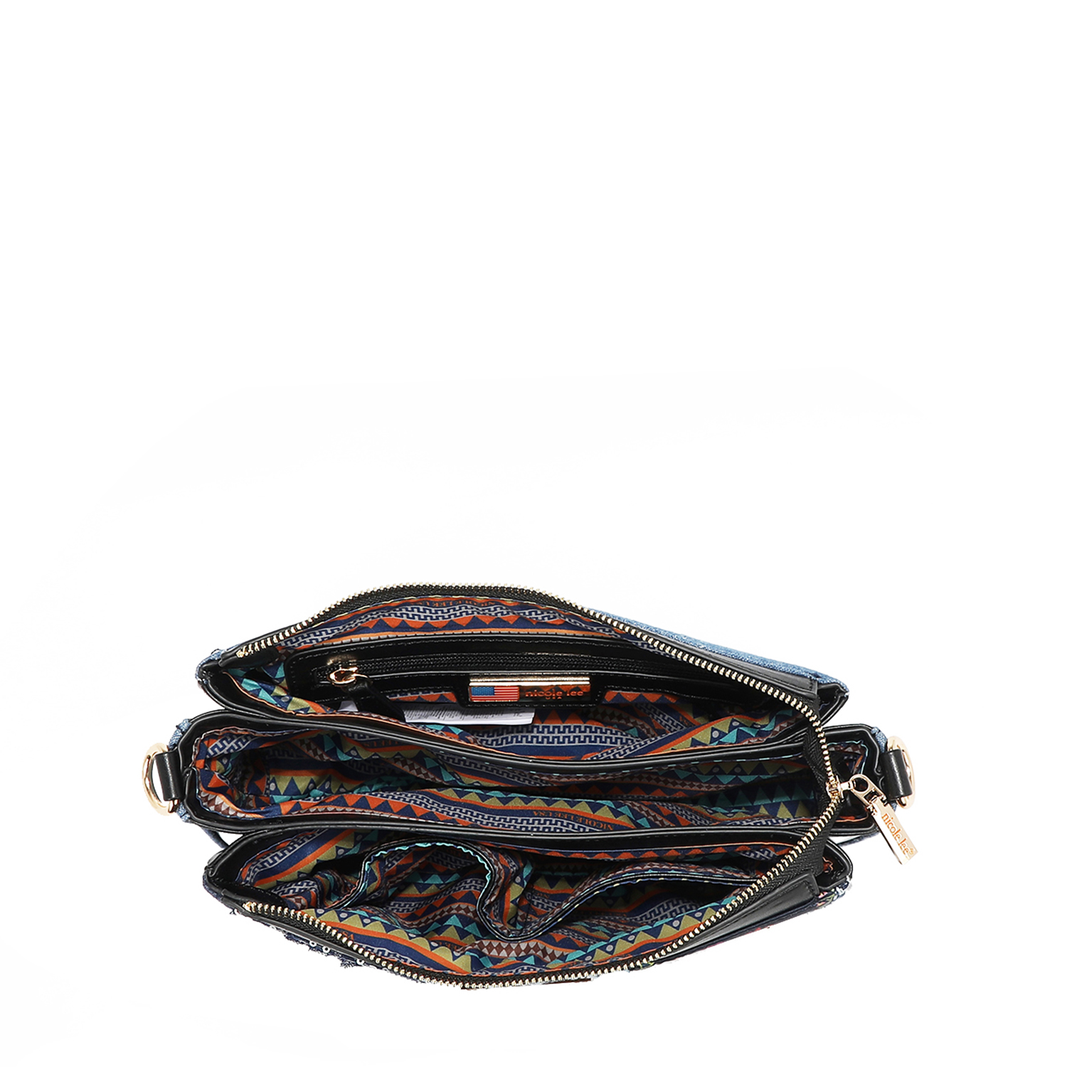 Foto 2 | Bolsa Cruzada De Mezclilla Nicole Lee Bosque De Amor