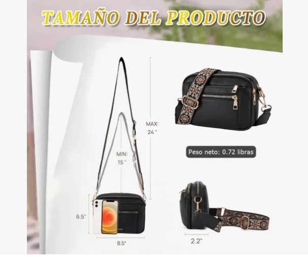 Foto 3 | Bolsa Dama Bolso Bandolera Crossbody