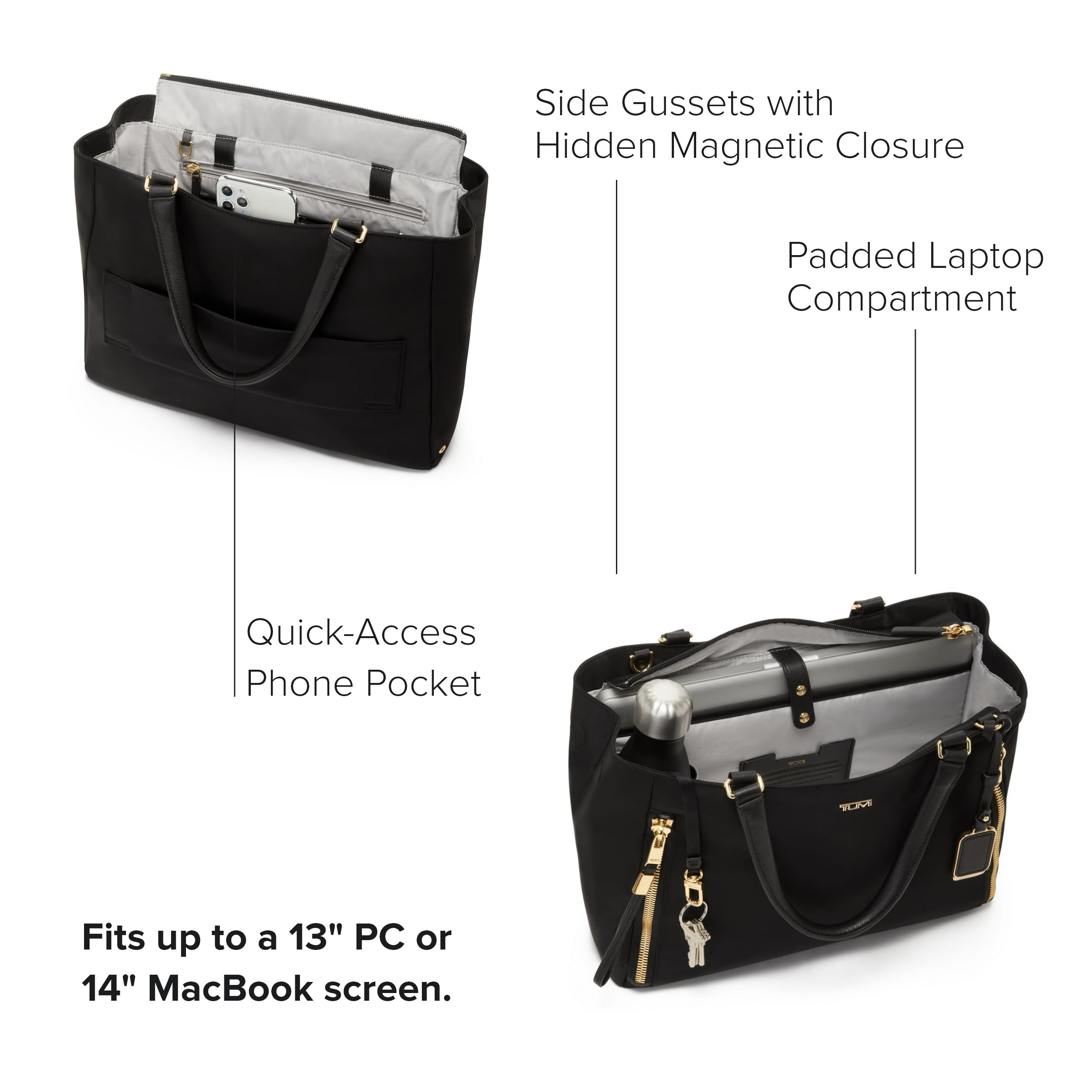 Foto 4 pulgar | Bolso Tumi Voyageur Valetta Para Mujer  Negro Con Detalles Dorados - Venta Internacional.