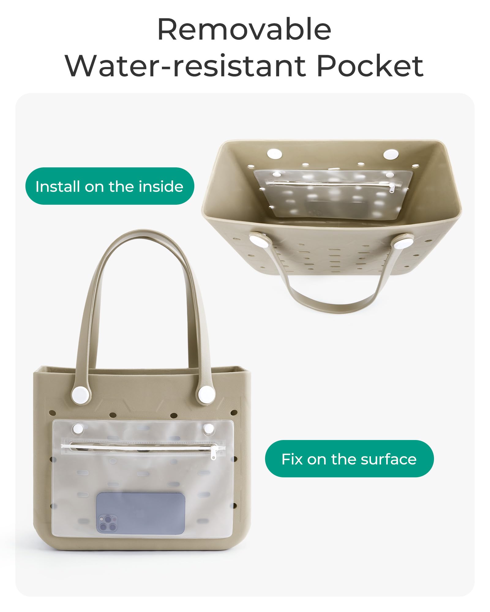 Foto 5 pulgar | Bolsa De Playa Bagsmart De Goma Resistente Al Agua Para Mujer - Venta Internacional.