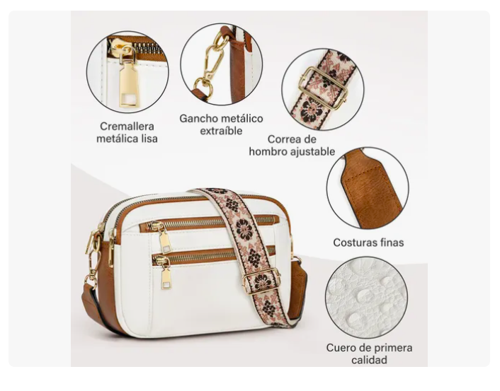 Foto 4 | Bolsa Dama Xtellar Bolsos Bandolera Crossbody Mariconera Mujer
