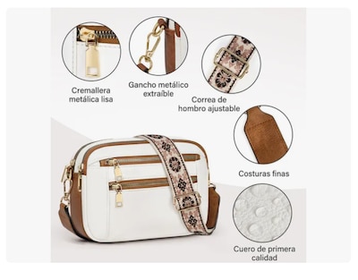 Foto 4 | Bolsa Dama Xtellar Bolsos Bandolera Crossbody Mariconera Mujer
