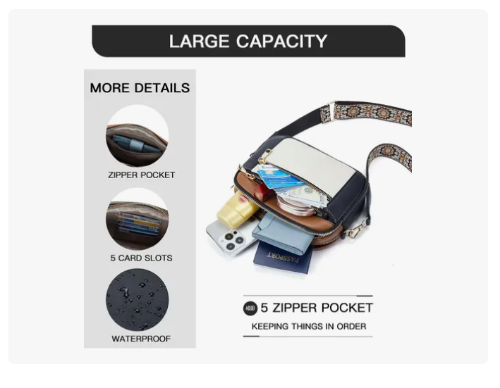 Foto 4 | Bolsa Dama Xtellar  Bolsos Bandolera Crossbody Mariconera Mujer Moda