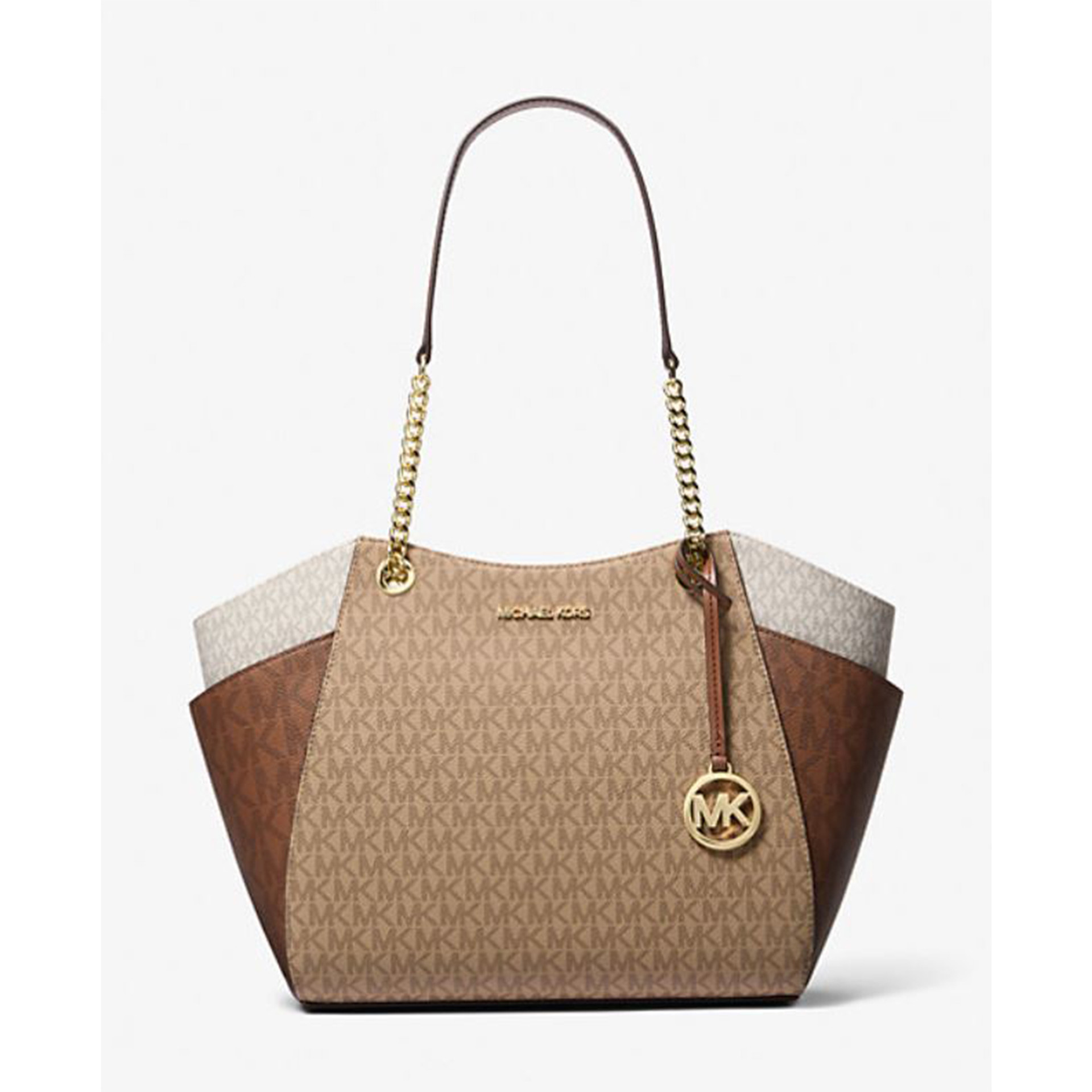 Foto 1 | Bolsa Michael Kors Jet Set  Grande  Con Bloques De Colores  Camelmulti - Venta Internacional.