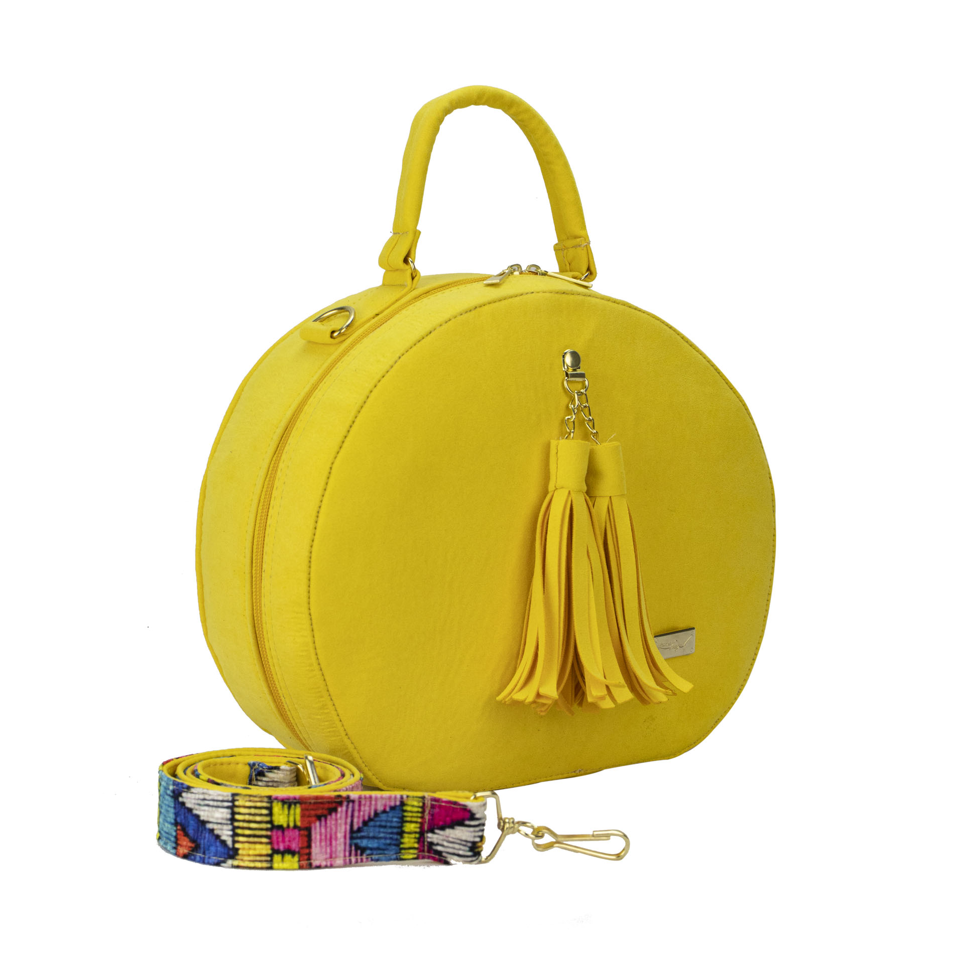 Foto 2 | Bolsa  Nueva Imagen Jackie color Amarillo Durazno para Dama Triángulos Sintético