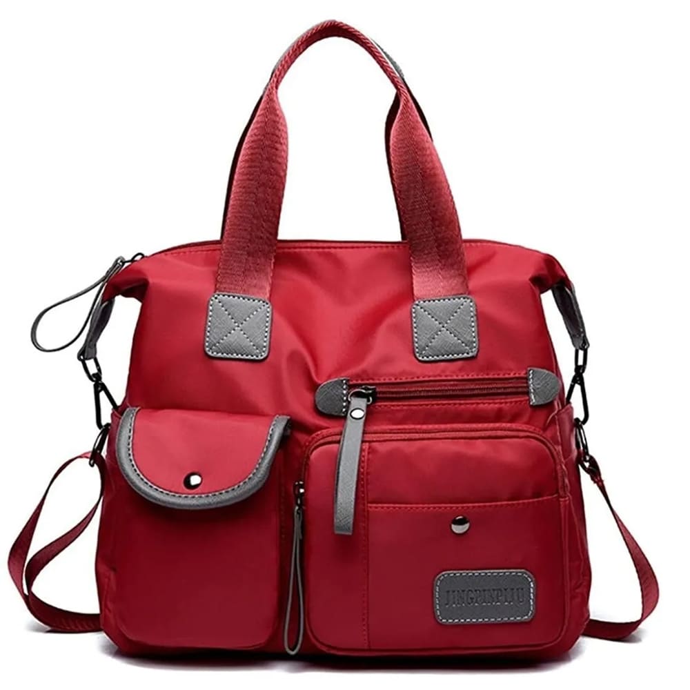 Bolsa para Mujer Impermeable Viaje Nylon Tote Crossbody Bandolera Viajera  color Rojo