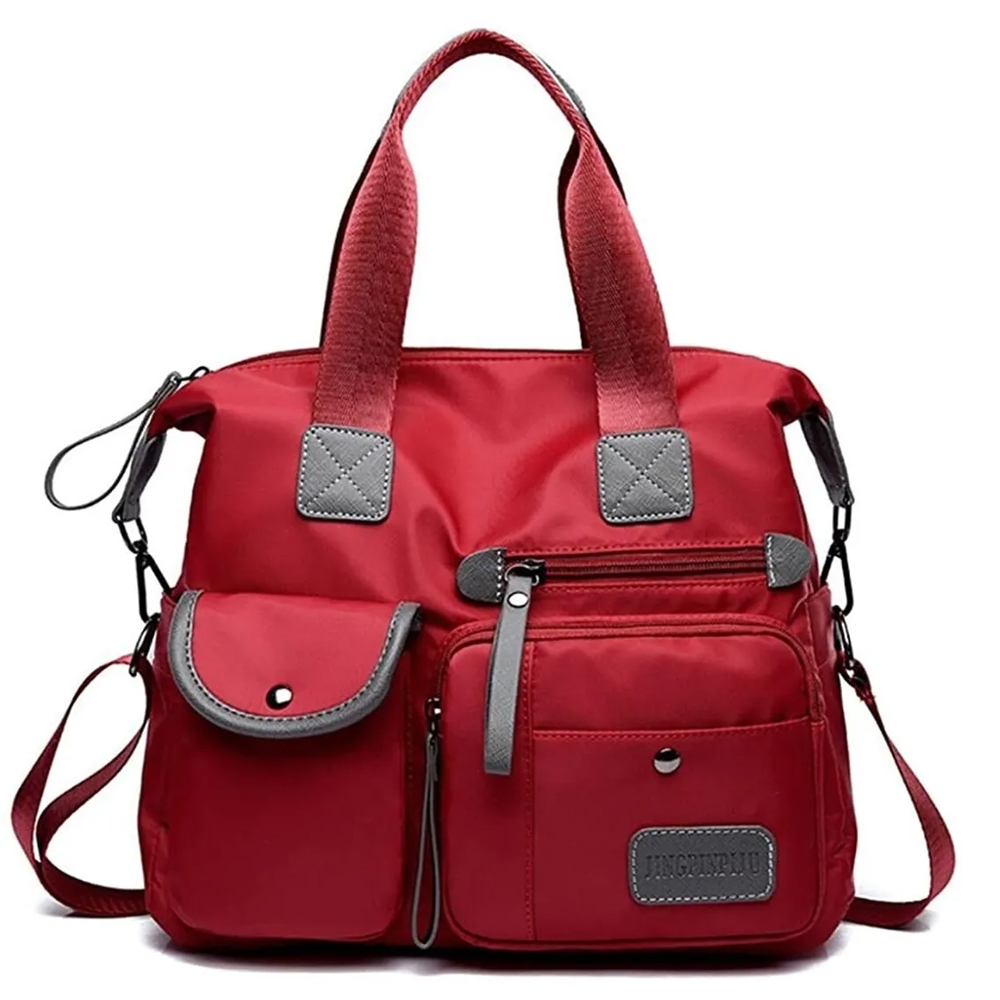 Bolsa para Mujer Impermeable Viaje Nylon Tote Crossbody Bandolera Viajera color Rojo